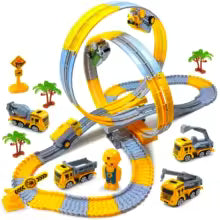 Children Electric Track Toy Car Engineering Minin Car Set Kids Puzzle Boy Toys Track Car Anti-gravity Track Train Gift for Kid